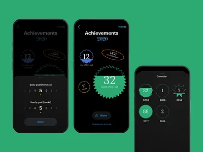 Reading goals achievements engagement gamification goals reading app user statistics