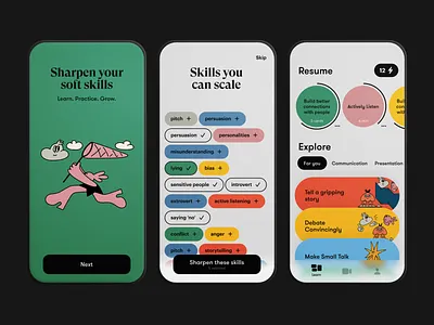 Sharply App app colorful eduaction illustration leaning app learning app login product design sharply ui
