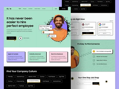 Job Portal Website Landing Page brand design classic ui clean ui design iamhosenrahman job job finder job finder web ui job finding website job portal job portal website job search job website mordern ui remote work retro web ui ui ui trend ui trend 2022 web design website design