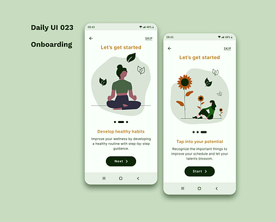 Daily UI 023 - Onboarding dailyui design lifestyle onboarding ui uidesign user interface user interface design userexperience ux uxdesign wellness