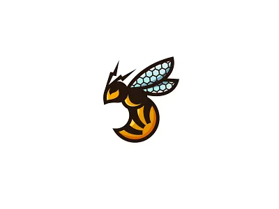 Electric Bee Solar Sun Energy Logo bee bolt electric electricity energy game hive honey icon illustration lightning logo mascot solar storm system thunder