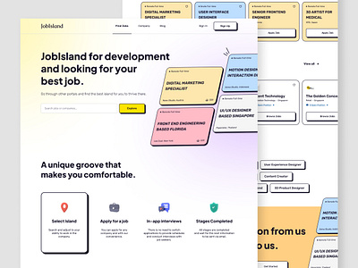 JobIsland - JobFinder Landing Page career employment hiring hiring platform job job board job finder job listing job portal job search job seeker priduct design product recruitment ui ux web design webapp website website design
