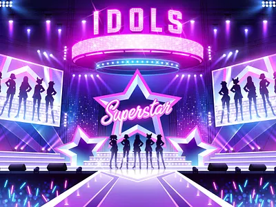 Idols stunning on stage audience band blackpink girl band girls idols kpop lightstick music performance pink podium show showtime singer sound stage superstar tour