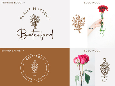 Botanical Floral element Hand Drawn Plant Nursery logo design beauty botanical brand identity branding design feminine floral flower hand drawn logo nature photography plant nursery vector