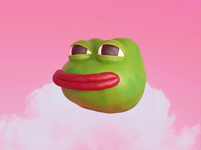 Clay Pepe 3d blender cartoon clay frog pepe