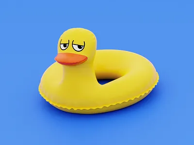 Rubber duck blender cartoon character duck