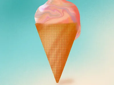 Ice Cream Cone colors cone design dribbble ice icecream illustration love rain vector