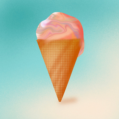 Ice Cream Cone colors cone design dribbble ice icecream illustration love rain vector