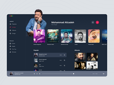Music stream website site ui ux web