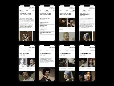 Art History App UIUX design app design branding design graphic design interface design logo ui ui design visual design