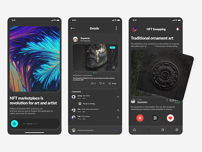 NFT Marketplace II artworks dark mode design mobile apps nft uiux user interface