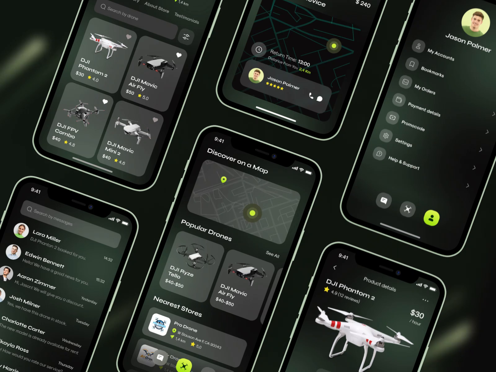 Example of Mobile marketplace for drone renting
