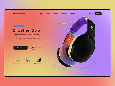 Headphones Online Store / Landing page clean design design e commerce figma landing page product slider ui webdesign