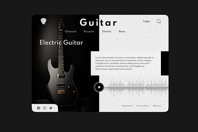 Guitar Shop Landing Page 3d animation branding design guitar guitar shop illustration landing landing page logo music online shop shop ui ui design uidesign web