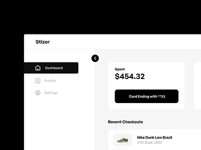 Stizer Product Design app app design branding desktop ecommerce finance light minimal product design sneaker tech ui uiux ux