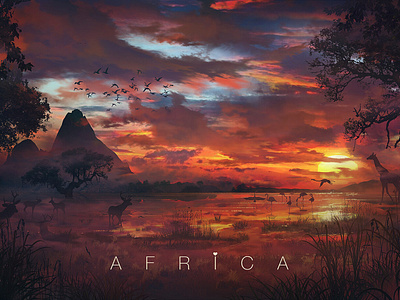 African Savanna african savanna architectural concepts artwork childhood conceptart design digital 2d digital 3d fan art illustration rachid lotf rachidlotf