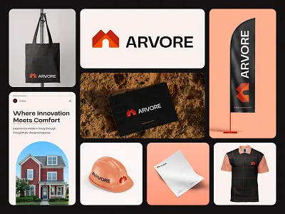 ARVORE - Real Estate Logo & Branding architecture brand guidelines brand identity branding business branding business identity construction graphic design homes logo house logo logo design property developer property management real estate real estate agency real estate branding real estate company real estate investor realestate visual identity