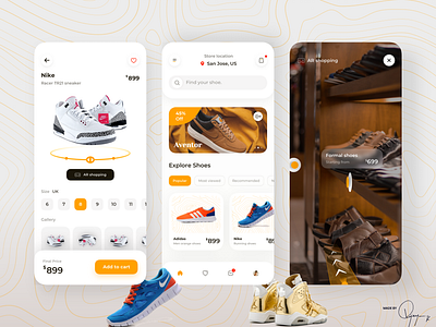 Nike Shoes AR/VR Shopping App UI 3d adidas appdesign ar booking ecommerce nike shoes shopping sportsshoes ui ux vr