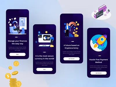 Onboarding Screens- Banking App app app design banking banking app best design design finance illustration interaction minimal mobile mobile app mobile app design mobile ui onboarding ui uidesign uiuxdesign ux ux design