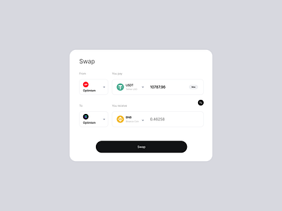 Web3 DEX Swap UI Concept blockchain crypto defi ui