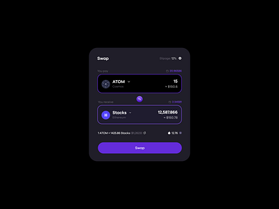 Web3 DEX Swap UI Concept blockchain crypto defi ui