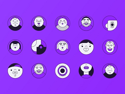 Boom Avatars avatar avatars branding design desktop face figma geometric graphic design illustration masks mobile outline shapes simple strokes ui ux vector