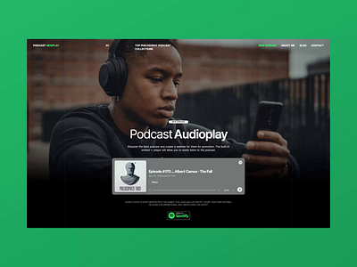 Podcast / Music - Intro Template Website concept design embed intro minimalist music podcast spotify template ui ux web design website