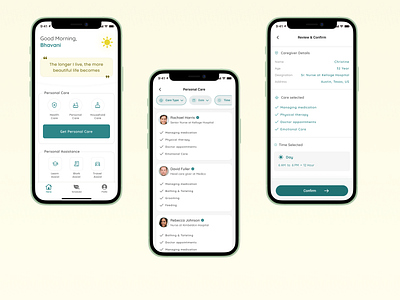 Senior Care Mobile App app branding care design homepage illustration ios logo nav bar product product design prototype senior startup typography ui ui elements