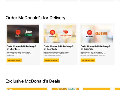 McDonald’s Website Redesign branding figma ui ui design ux web design