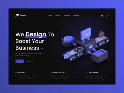 Design Agancy Landing Page⚡️ - Fintex 3d agancy animation branding darkmode design designagancy graphic design landing logo motion graphics site typography ui ux uxui web