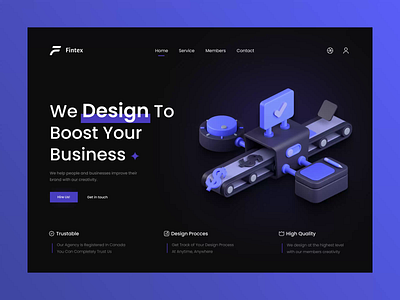 Design Agancy Landing Page⚡️ - Fintex 3d agancy animation branding darkmode design designagancy graphic design landing logo motion graphics site typography ui ux uxui web