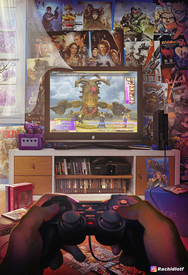 Gamer Room 2000s by Rachid Lotf on Dribbble