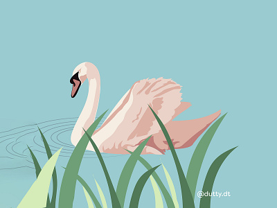 Artsyember'20 - Swan flat design flatdesign illustration illustrator vector vector art vector illustration