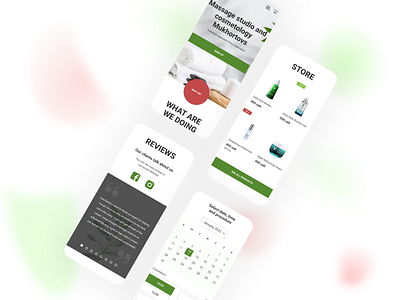 Mobile version of the website of the massage and cosmetology design mobile ui web