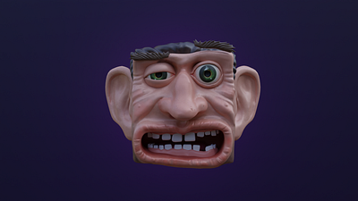 Blender 3d Head Model 3d assets blender character fun game head illustration model render texture