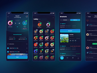 eTourney - Online Gaming Tournaments design games gaming mobile app mobile ui ui ux