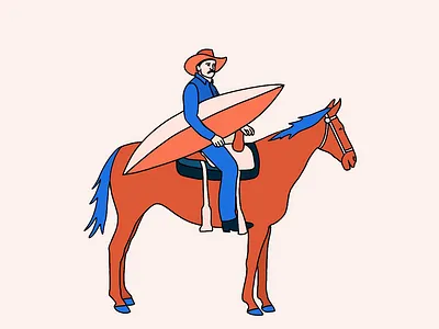 not your average cowboy 🤠 cowboy illustration procreate surfer