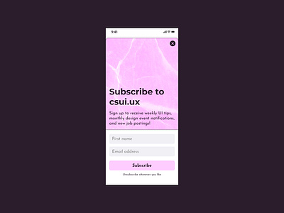 Day 26 - Subscribe app branding dailyui dailyuichallenge design email form graphic design monthly overlay pop up product product design sign up subscribe ui updates user interface ux weekly