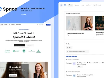 Space 2 - Premium Moodle Theme design elearning lms minimal moodle school simple theme university web