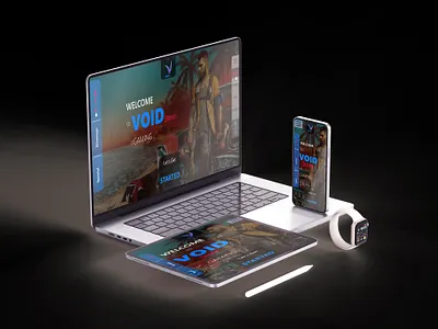 Void gaming store branding design logo responisve web design ui uiux design web design