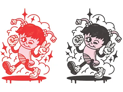 uterus retro cartoon mascot branding cartoon design illustration logo mascot retro vector vintage