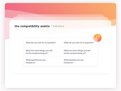 The Compatibility Matrix deck design glass gradients illustration interface interview product design research ui ux