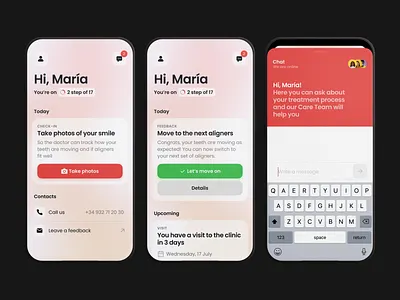 Treatment App chat glassmorphism health treatment app widgets