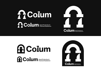 Colum Logo bold brand identity branding column corporate design finance graphic design logo logomark logotype minimal logo padlock pillar simple logo typography