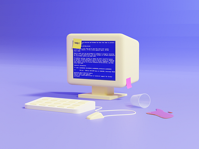 Computer 3D 3d app blender branding cartoon design illustration vector web