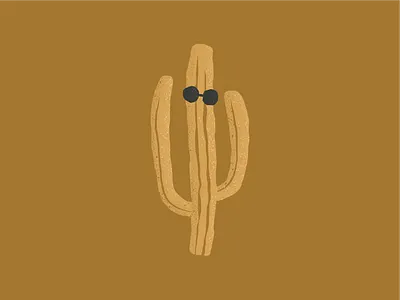 Cactus Face arizona brush cacti cactus cactus glasses desert design drawing grain illu illustration plant saguaro scatter texture vector