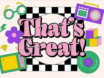 That's Great - Alcapone Display Fonts curvy design font fonts fun funky groovy psychedelic retro typeface typography