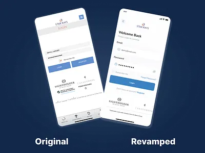 Login Screen Revamped app app design branding landing page login login screen logo redesign revamped ui ui design uiux vector