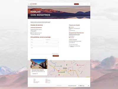 Contact page Atacama atacama contact contact page ui ui design web page