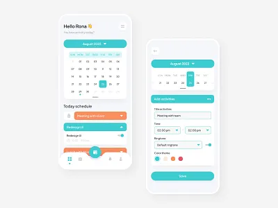Smart Calendar App activities app app design calendar clean designer exploration figma green inspiration management mobile new simple ui smart calendar ui ui design ui trends uiux ux design